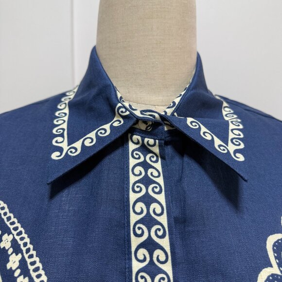 Alemais Oceane Blue and White Mini Dress - Picture 8 of 11